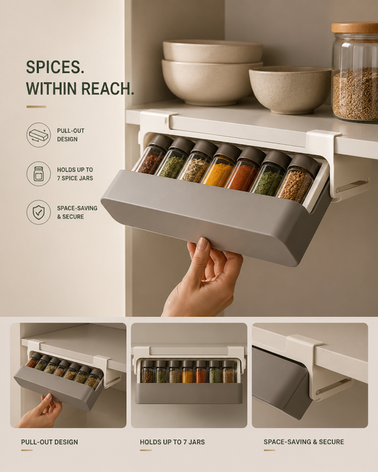 SpiceSlide™ Under-Shelf Spice Organizer