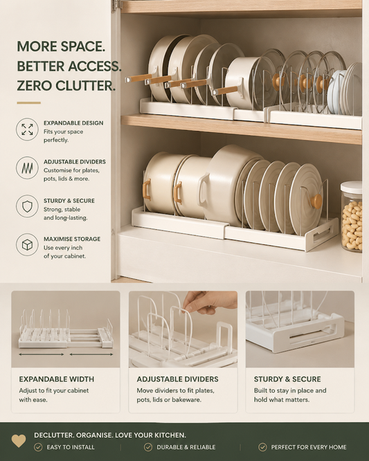 FlexRack™ Expandable Kitchen Pot Organizer