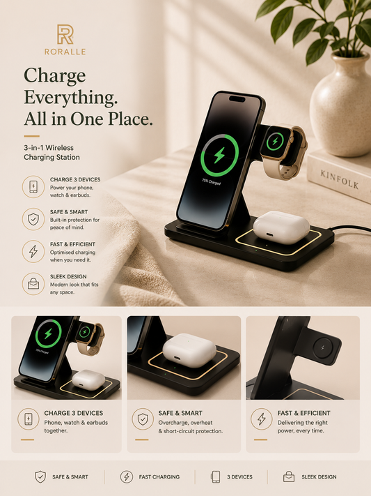 PowerFold™ 3-in-1 Wireless Charging Station