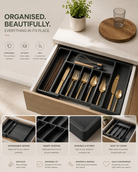 FlexSort™ Expandable Silverware Organizer