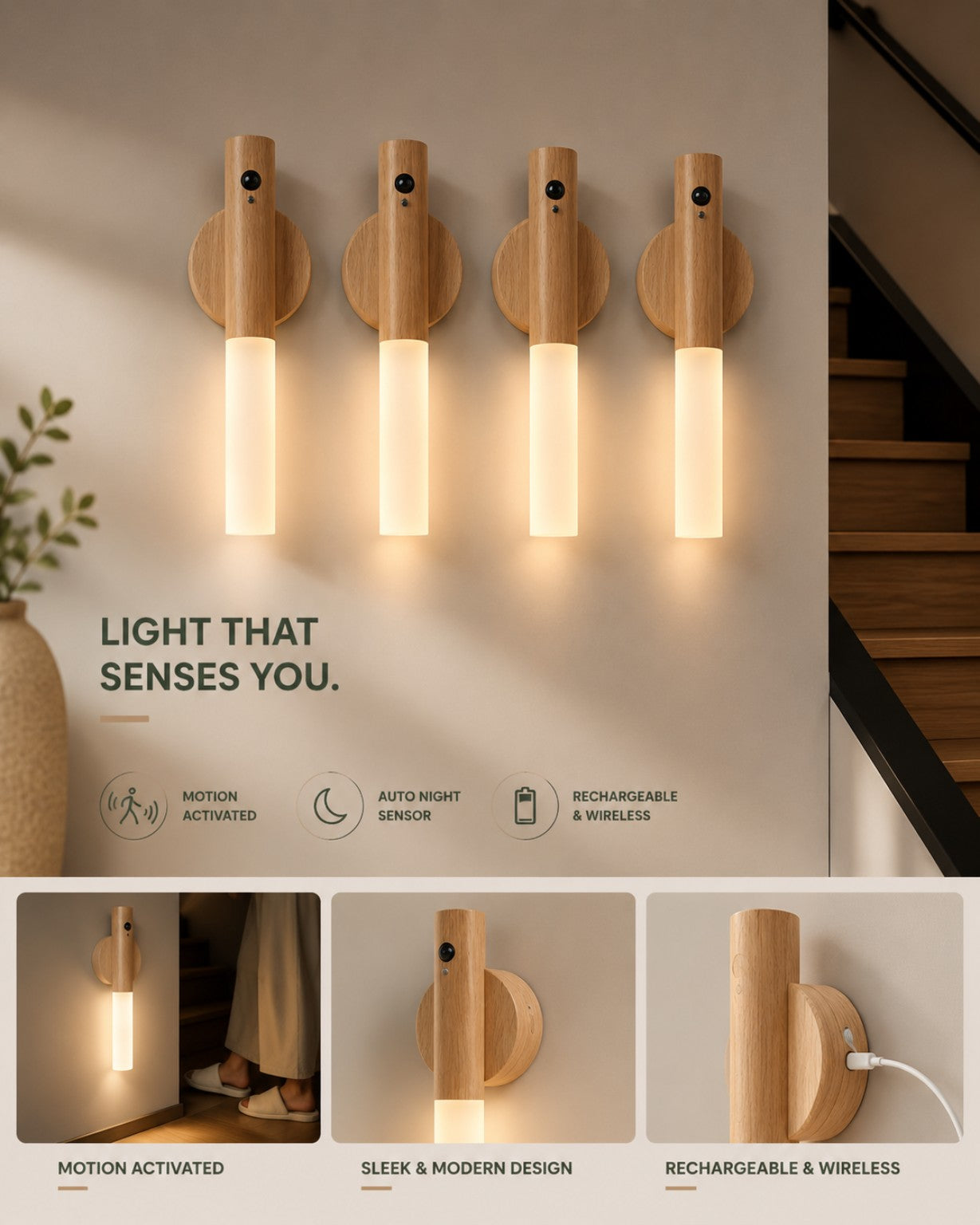 GlowSense™ Smart Motion Sensor Wall Light