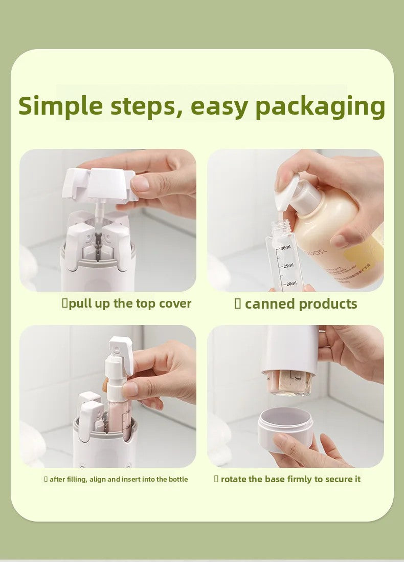 GlidePack™ 4-in-1 Travel Dispenser Bottles  Description