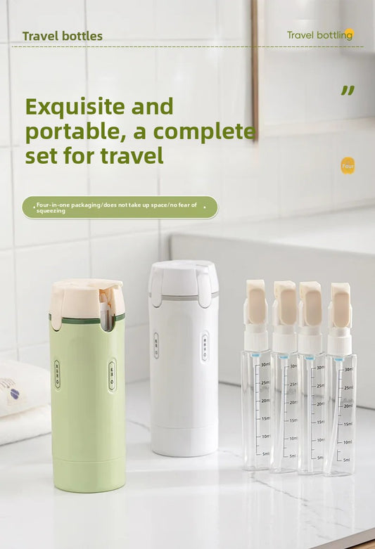 GlidePack™ 4-in-1 Travel Dispenser Bottles  Description