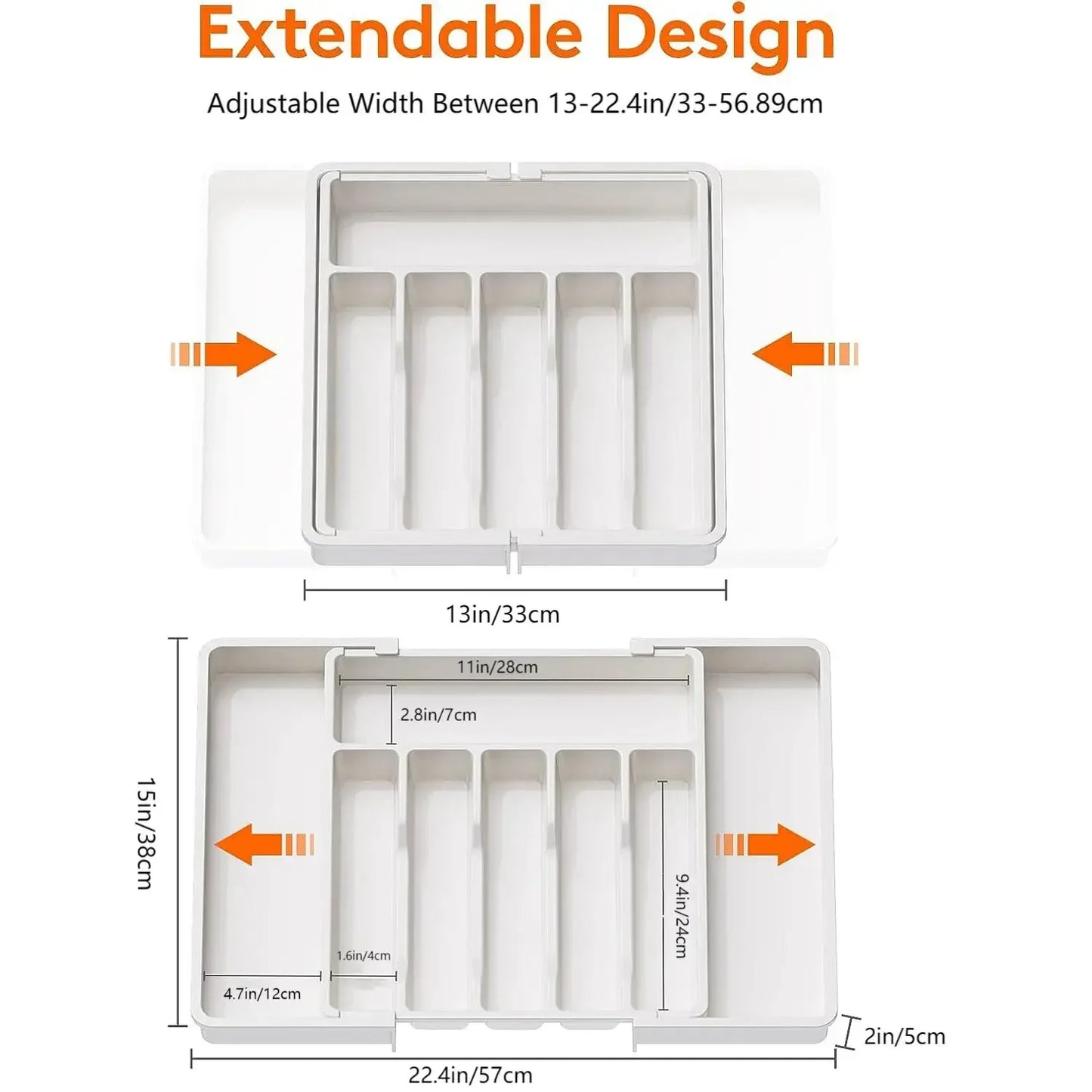 FlexSort™ Expandable Silverware Organizer