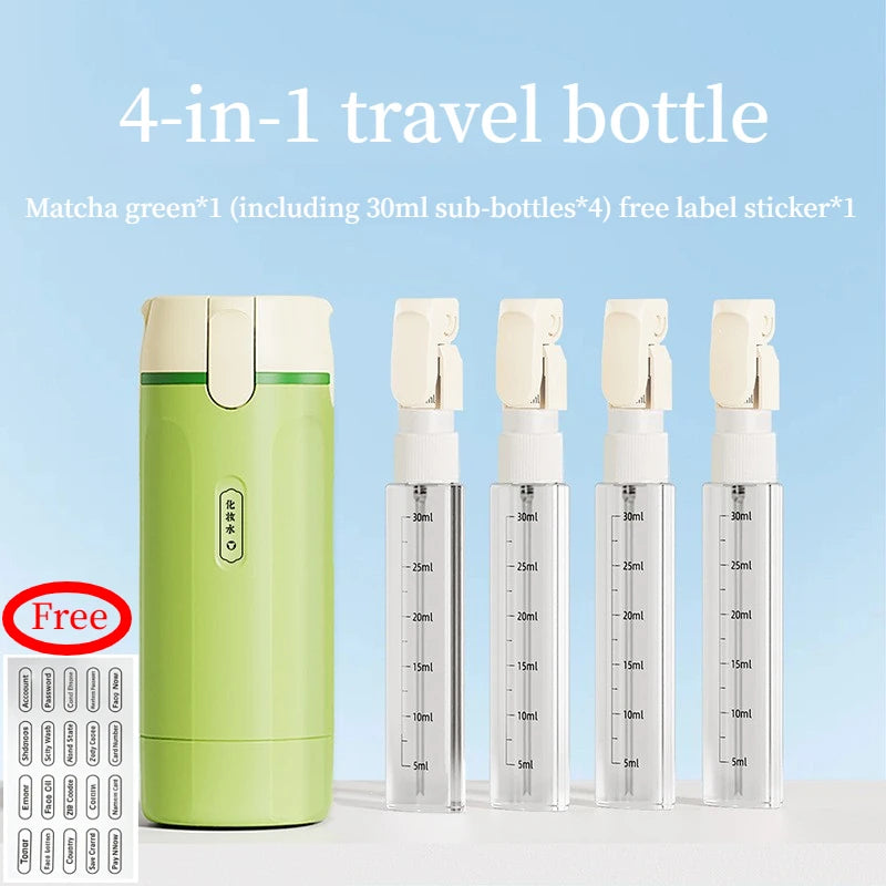 GlidePack™ 4-in-1 Travel Dispenser Bottles  Description