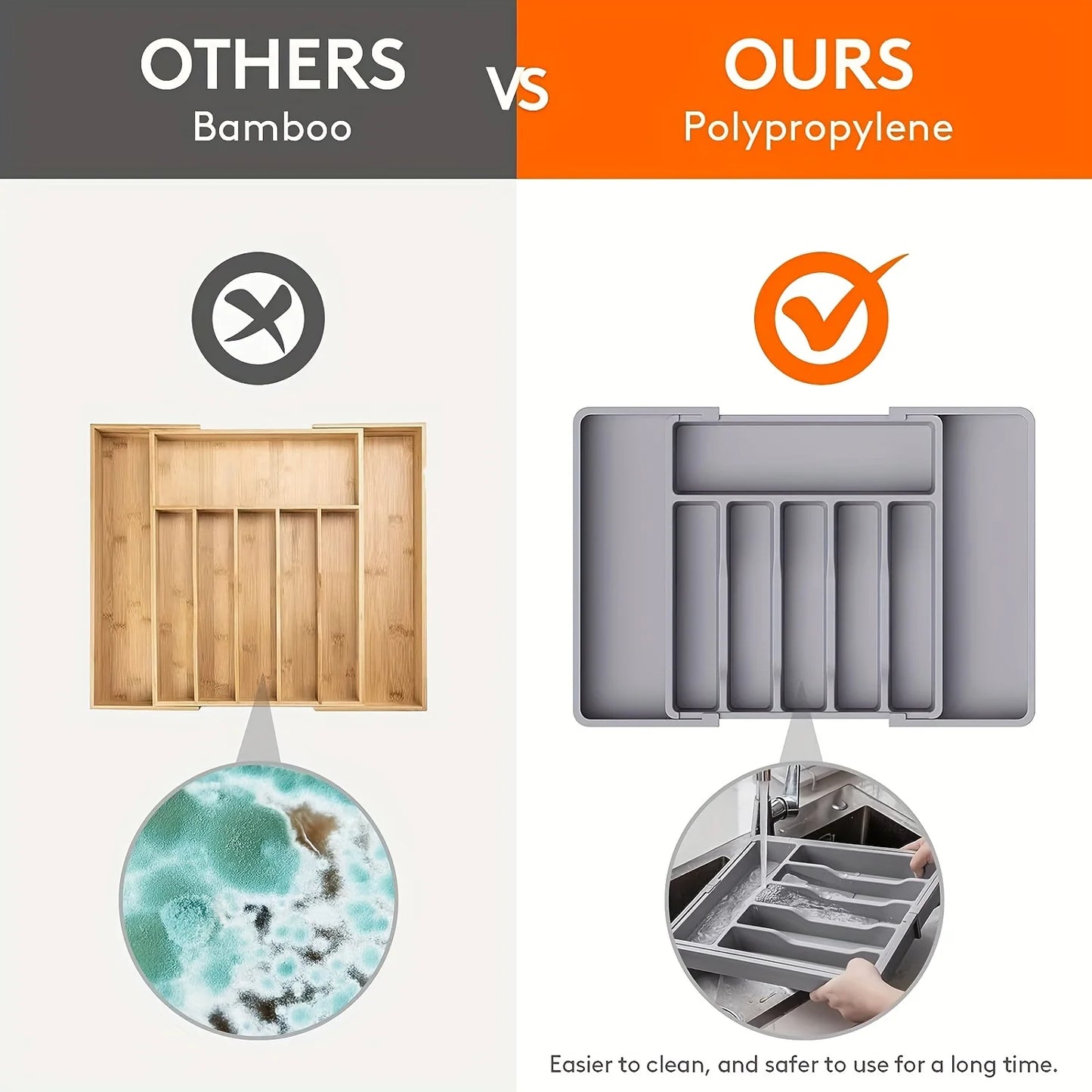 FlexSort™ Expandable Silverware Organizer