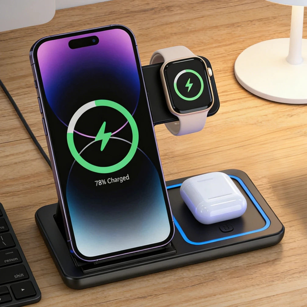 PowerFold™ 3-in-1 Wireless Charging Station