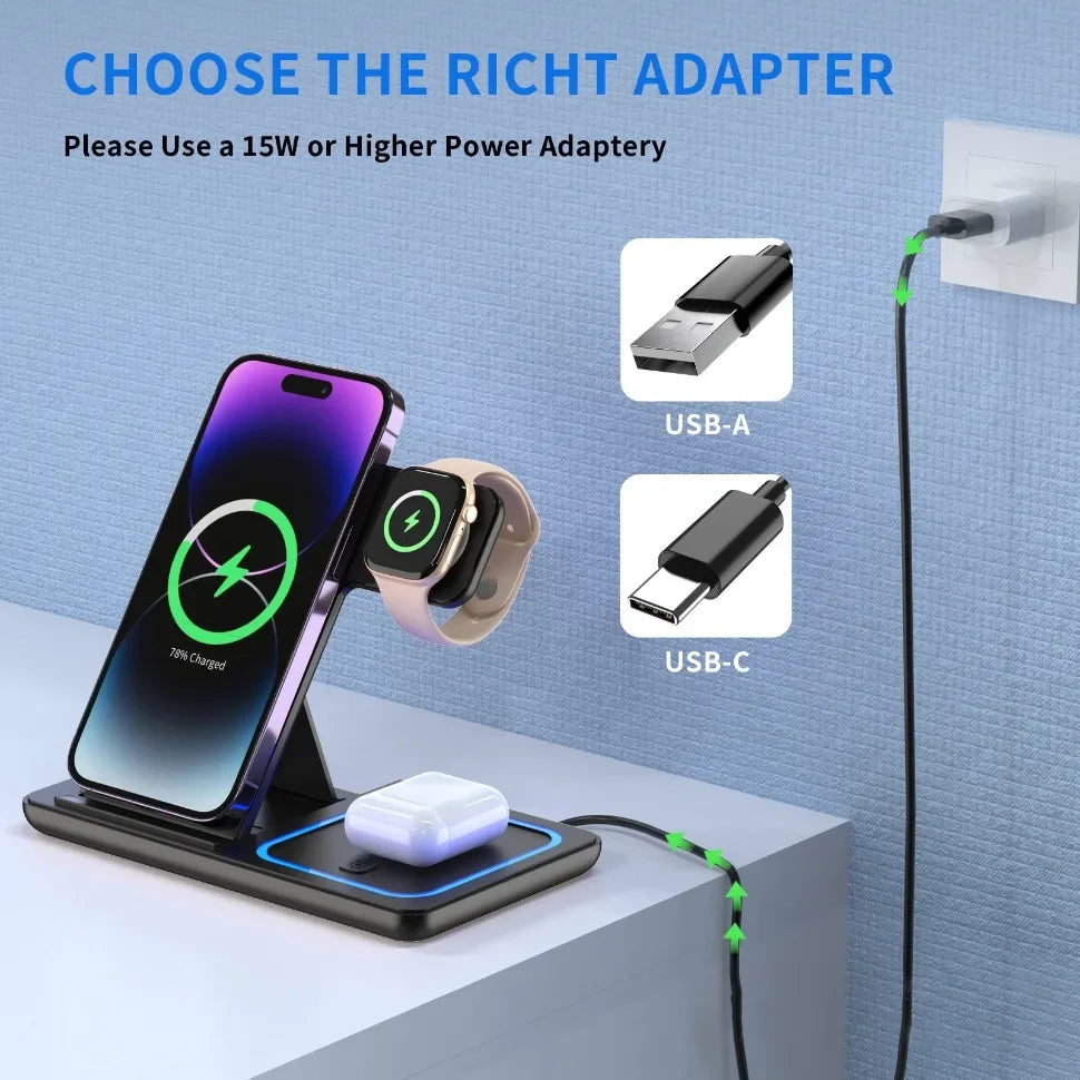 PowerFold™ 3-in-1 Wireless Charging Station
