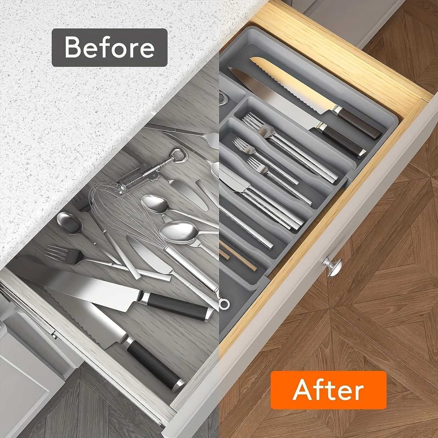 FlexSort™ Expandable Silverware Organizer
