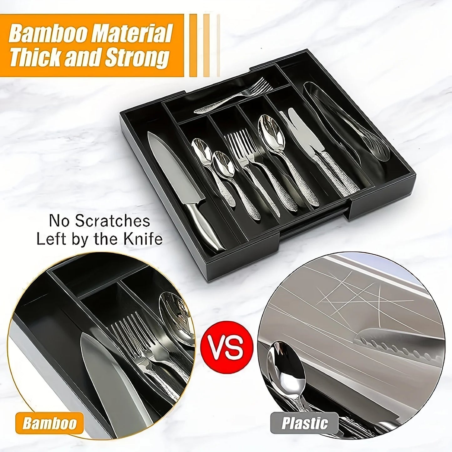 FlexSort™ Expandable Silverware Organizer
