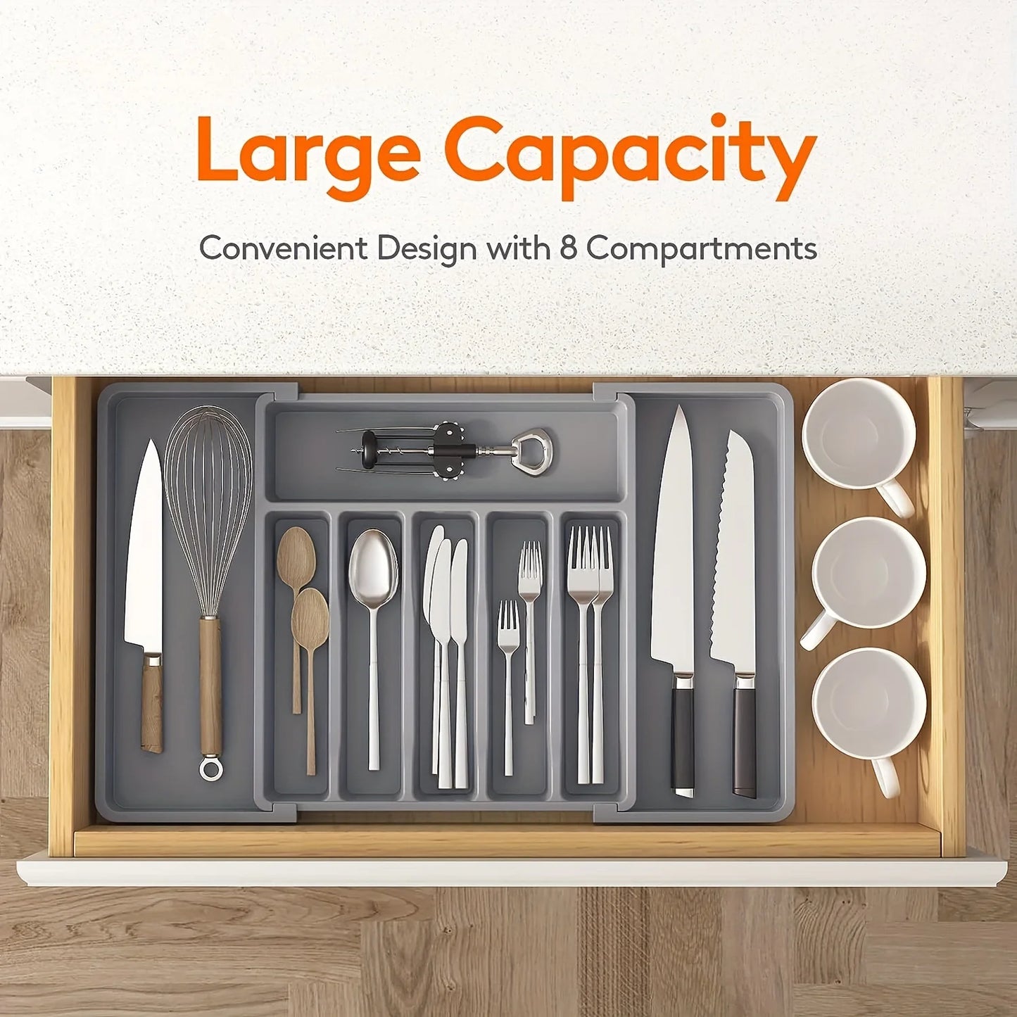 FlexSort™ Expandable Silverware Organizer