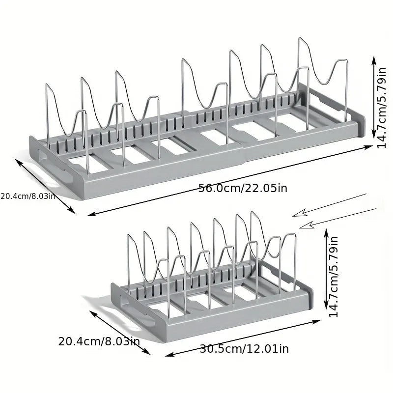 FlexRack™ Expandable Kitchen Pot Organizer