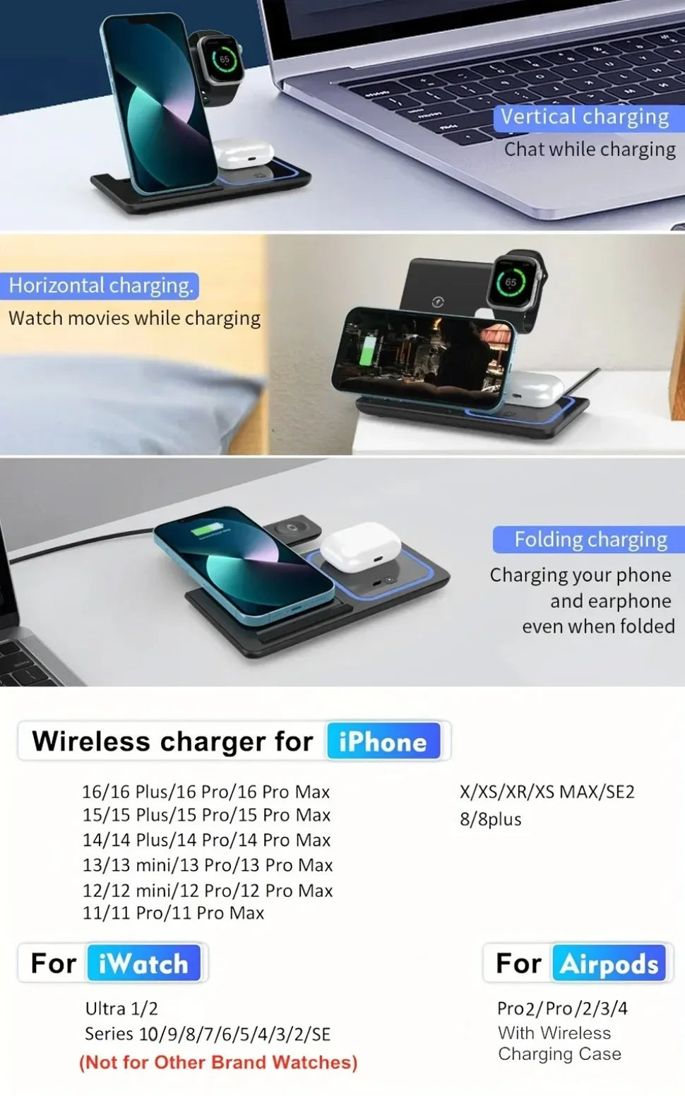 PowerFold™ 3-in-1 Wireless Charging Station